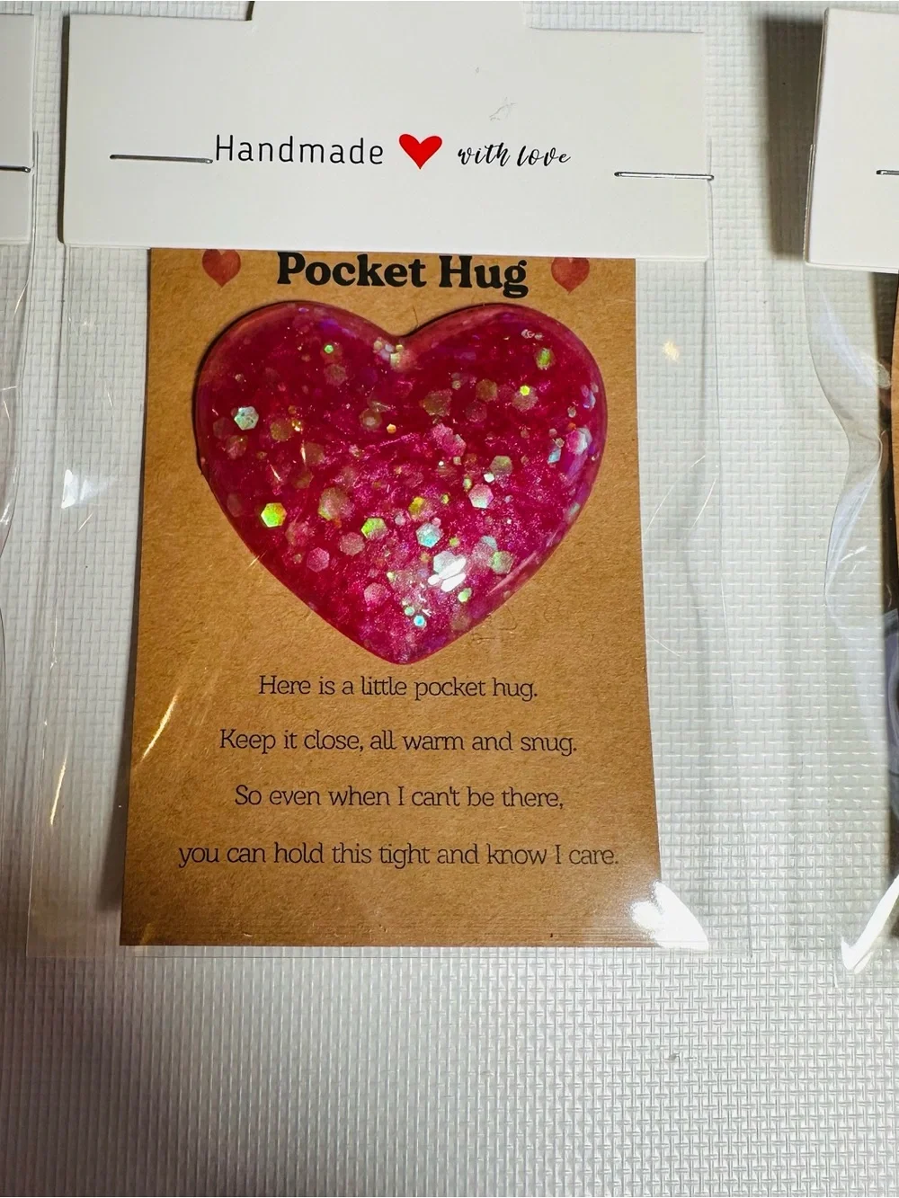 Handmade Resin Heart Pocket Hug Trio - Set of 3